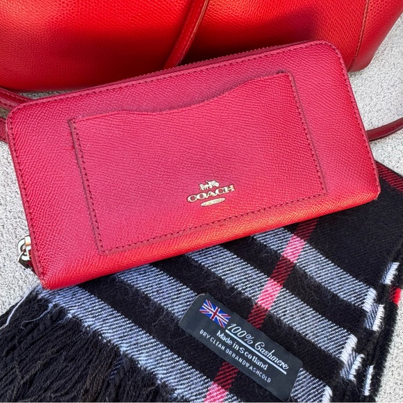 COACH❤️Large Christie Carry-All in Cardinal Red with Wallet & Scarf BUNDLE - Picture 15 of 15